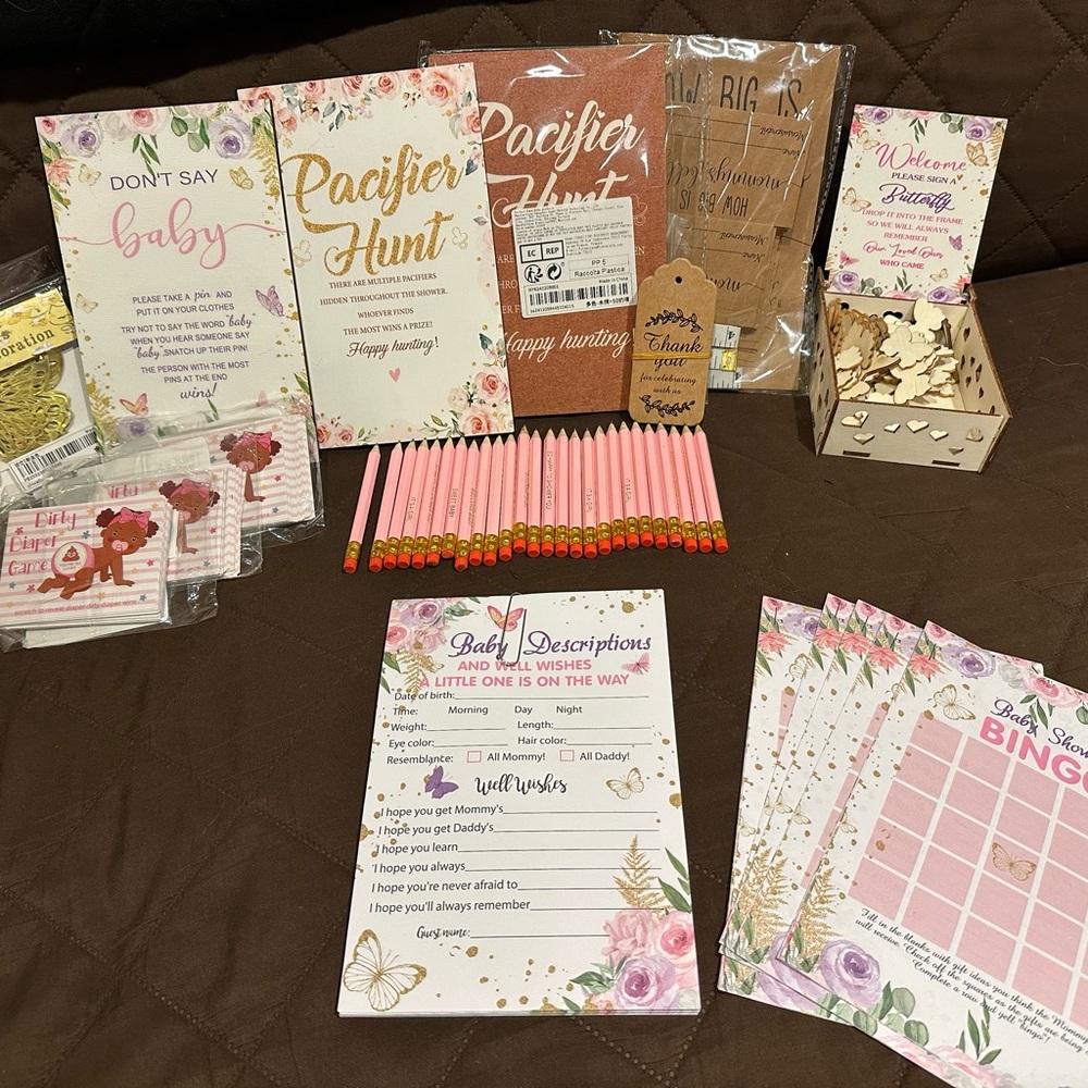 Floral Baby Shower Party Supplies Set